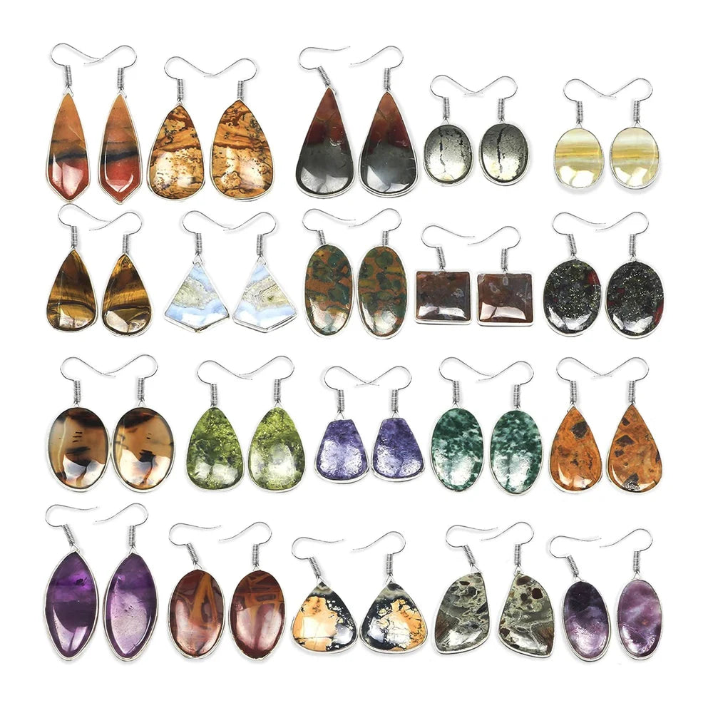 Silver mix lot Earrings Gemstone Earrings Natural Gemstone