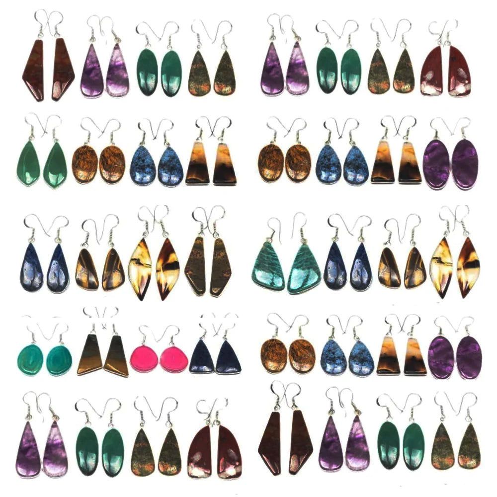 Silver mix lot Earrings Gemstone Earrings Natural Gemstone
