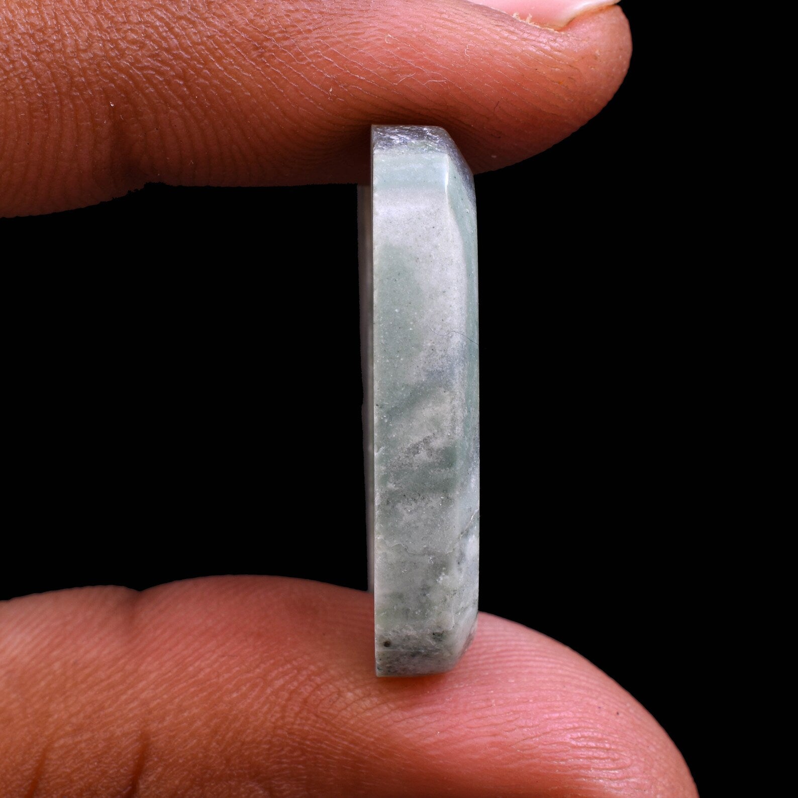 Green Lace Cabochon Pair