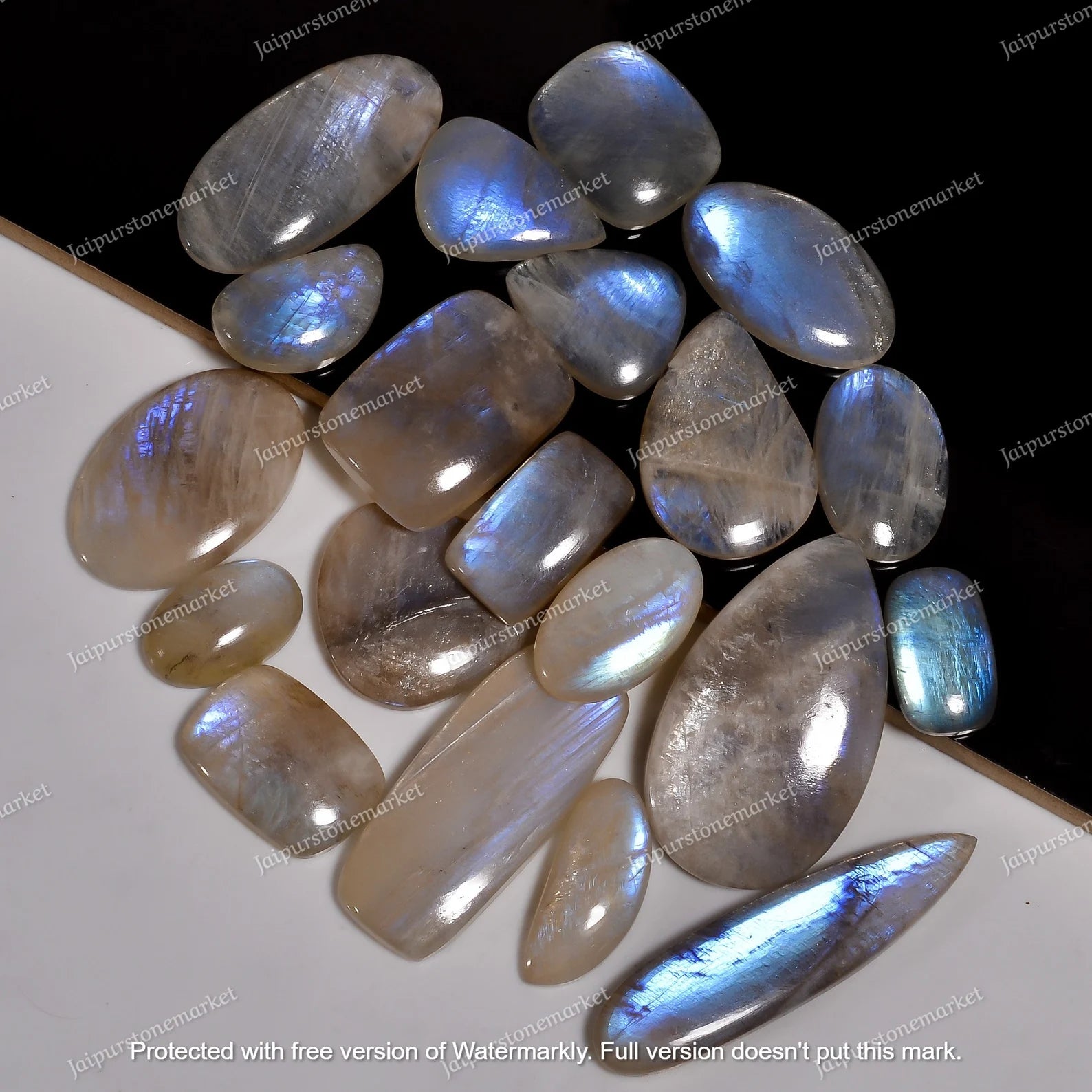Moonstone cabochon Strong Blue Flash 100% Natural Crystal Mixed Lot
