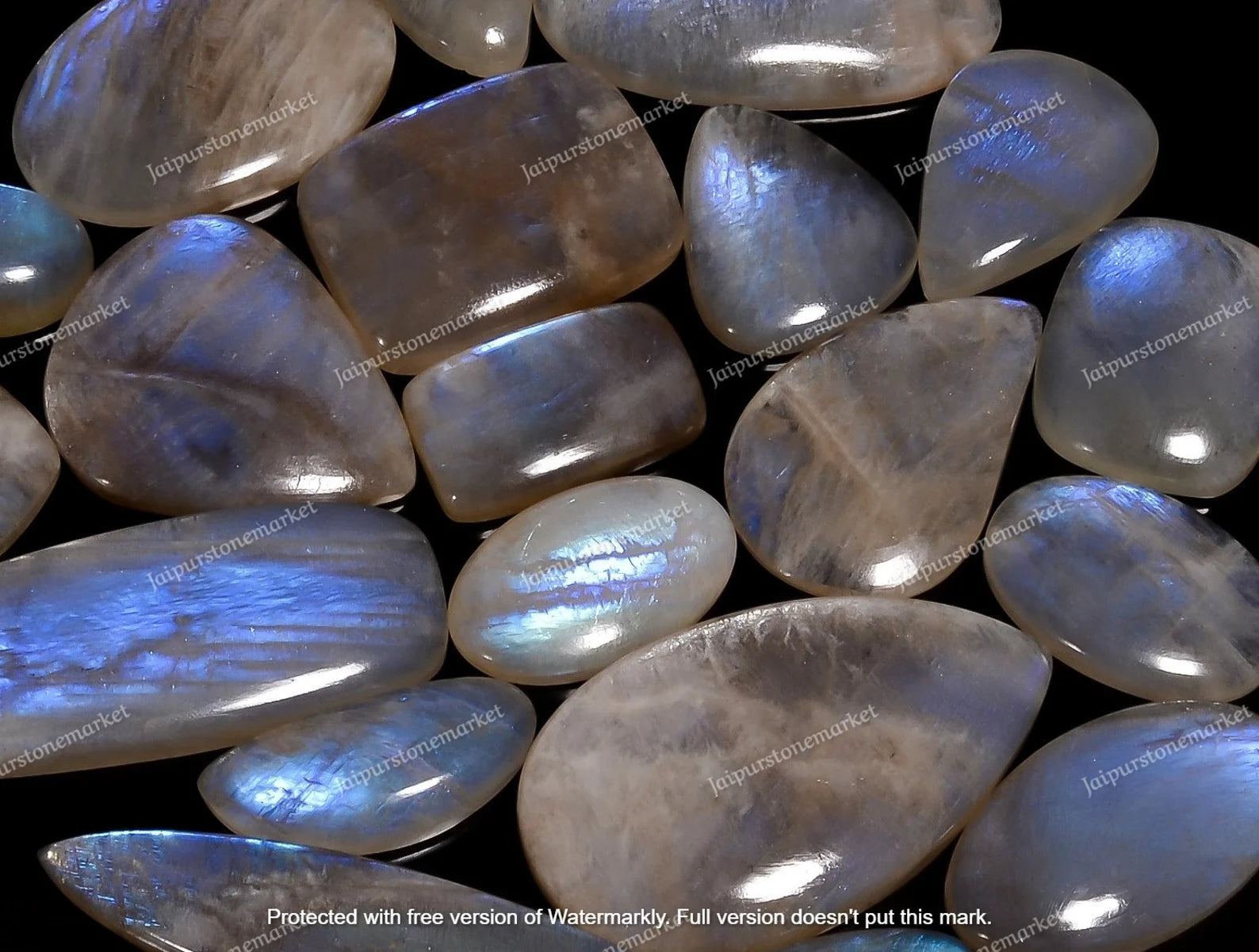 Moonstone cabochon Strong Blue Flash 100% Natural Crystal Mixed Lot