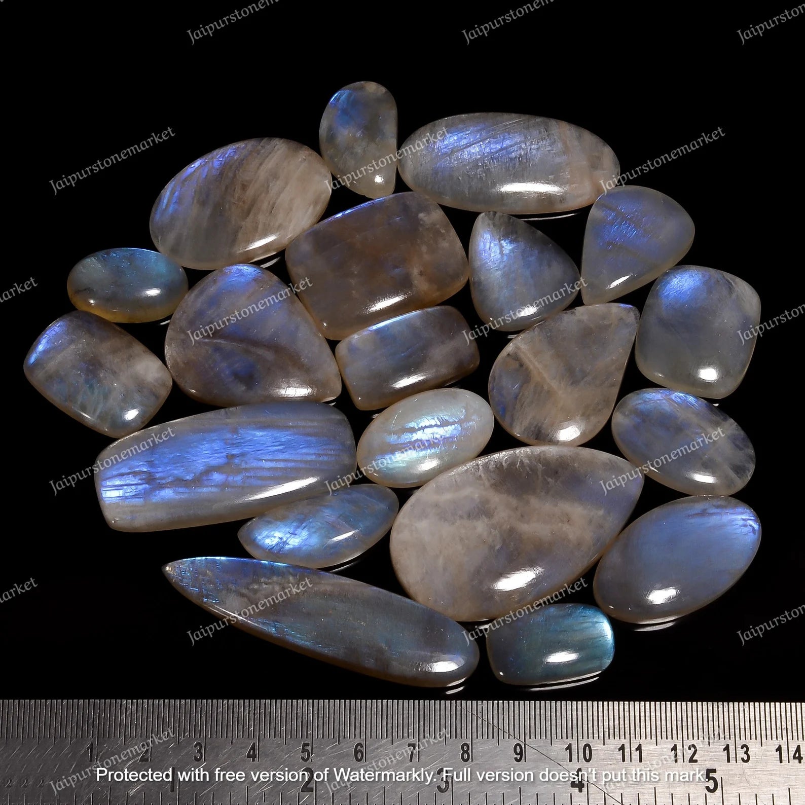 Moonstone cabochon Strong Blue Flash 100% Natural Crystal Mixed Lot