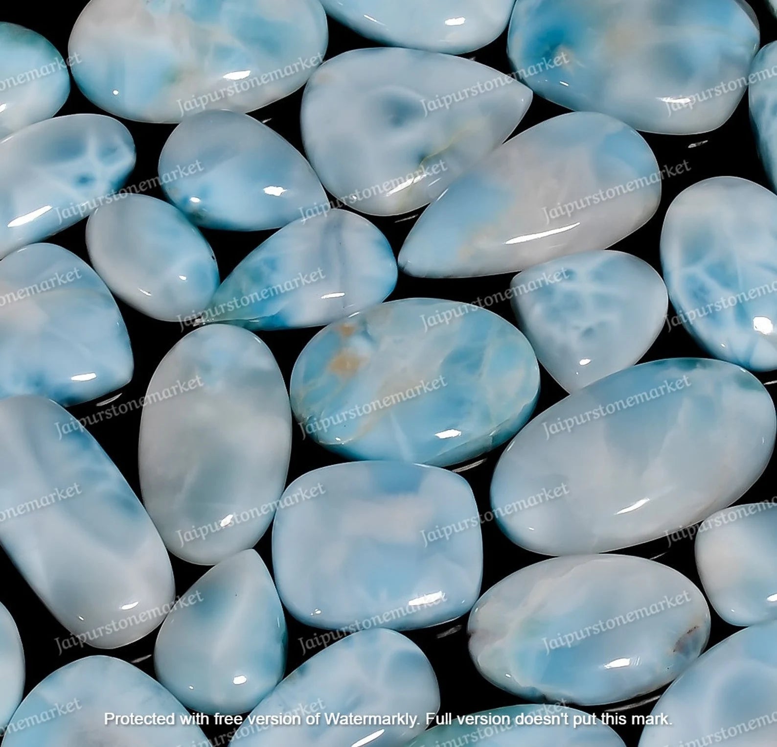 Larimar Cabochon Flat Back
