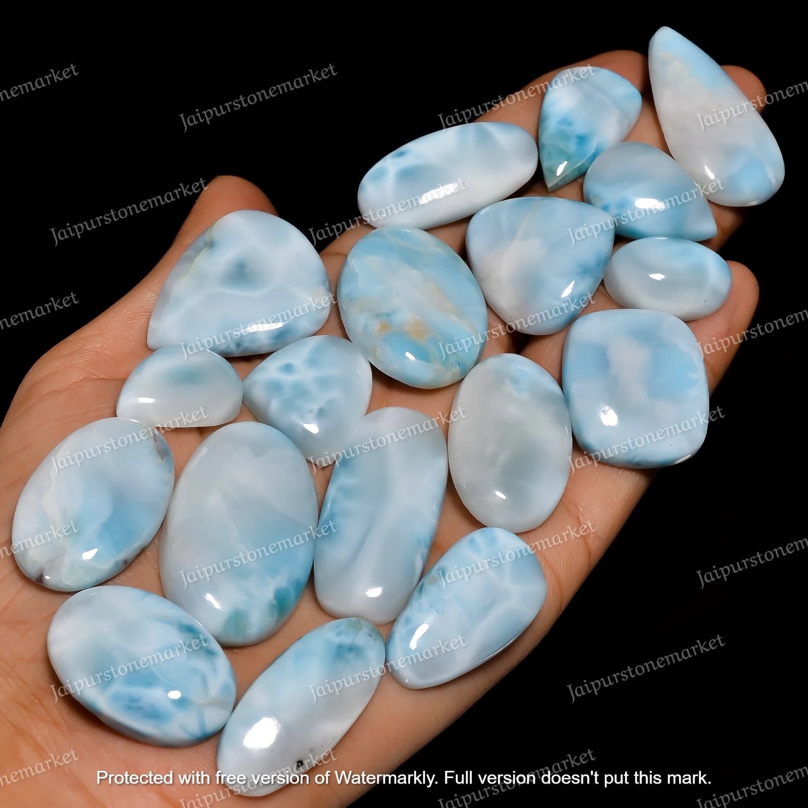 Larimar Cabochon Flat Back
