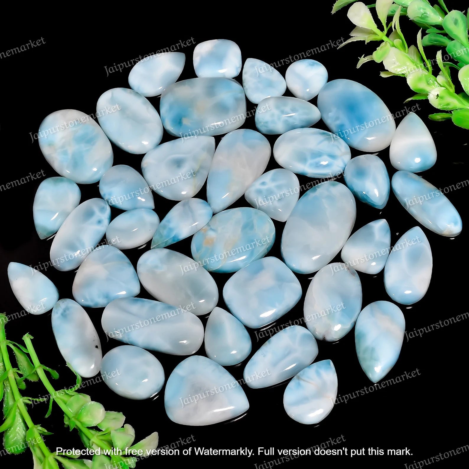 Larimar Cabochon Flat Back