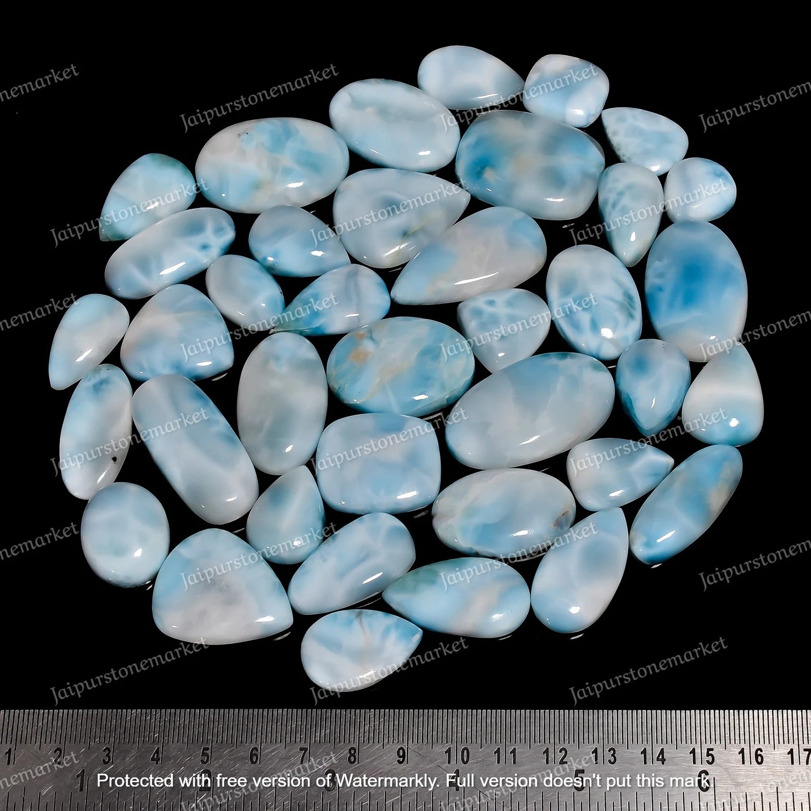 Larimar Cabochon Flat Back
