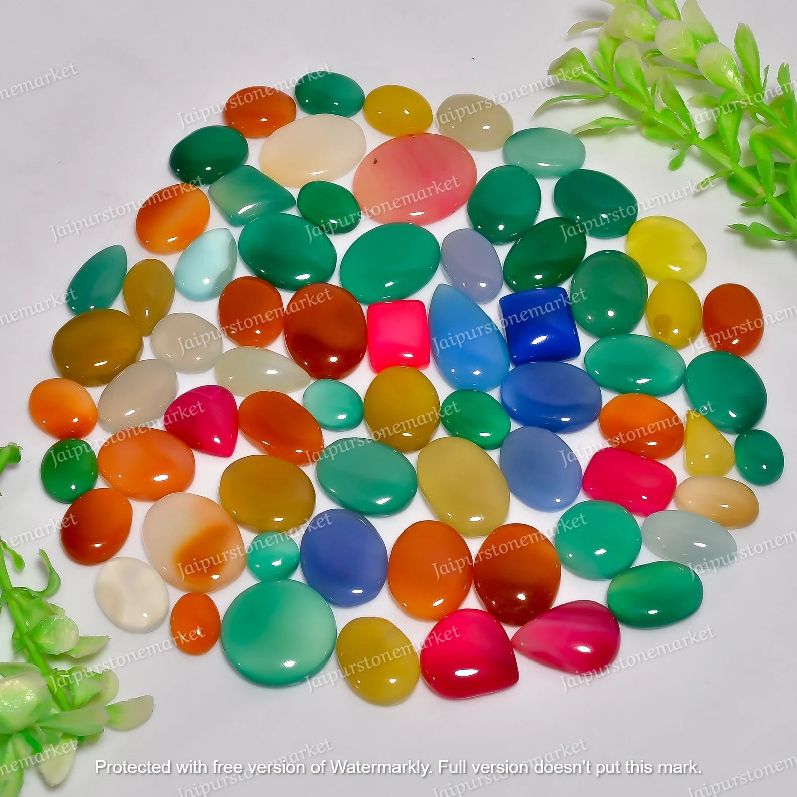 Multi Chalcedony Cabochons Gemstone