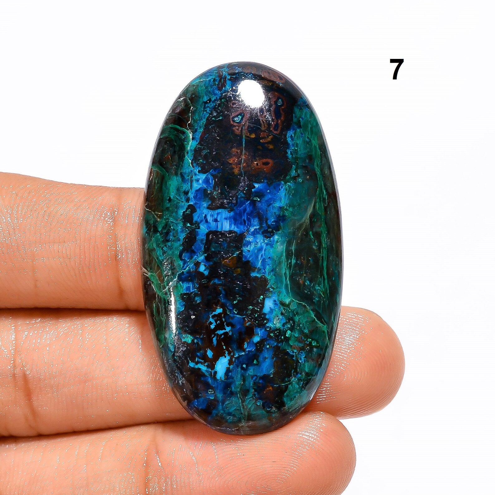 Natural Shattuckite Cabochon Meditation Stone