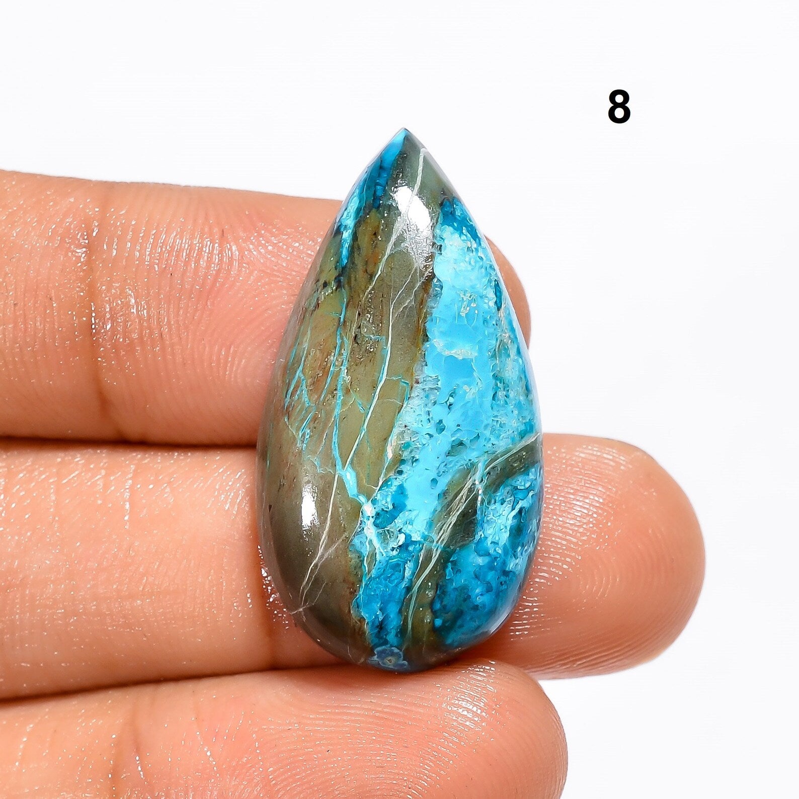 Natural Shattuckite Cabochon Meditation Stone